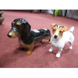 Beswick Pottery Jack Russell Terrier and Dachshund.