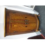 Early XIX Century Oak and Mahogany Floor Standing Corner Cupboard, with cross banded doors, 'H'