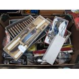 A Mixed Lot of Assorted Plated Cutlery, including cased sets:- One Box