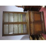 Early XX Century Oak Bookcase, with a glazed top, adjustable shelves, base with two small drawers,