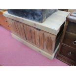 Pine Rectangular Shaped Blanket Box, with a detachable lid, on a plinth base, made out of