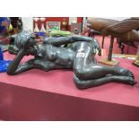W. Awlson Limited Edition Pottery Sculpture, 59 of 75 of reclining nude, 52cms long.