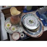 Sylvac Vase (Pattern 2337), Portmerion plate, vases, Carlton Ware flower head pin dishes,