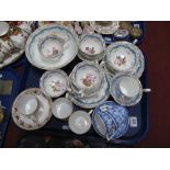 XIX Century Hand Painted Floral Tea Ware, of thirteen pieces, Crown Derby and other coffee ware:-