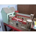 A Wooden Dolls House, and wooden fort. (2)