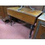 XIX Century Mahogany Drop Leaf Pembroke Table, on turned supports.