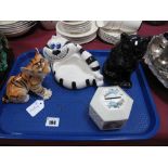 USSR Tiger Cub, Sadler Cheshire Cat style soap dish, black cat, etc.
