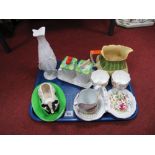 Minton Haddon Hall Preserve Pots on Stand, sheep jug, vase, offering dish, further jugs, etc:- One