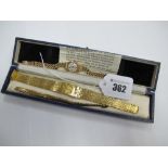 A 9ct Gold Cased Ladies Wristwatch, the circular dial with Arabic numerals and baton markers, to