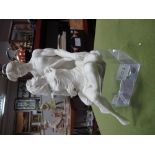 Millennium 2000 Limited Edition 148 of 950 Matt Pottery Figure of embracing couple, on perspex base,