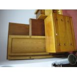 Two Door Wardrobe, on bracket feet; together with a mahogany chest of drawers. (2)