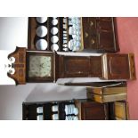 Early XIX Century Oak and Mahogany Longcase Clock, with brass eagle and mounts to swan neck hood,