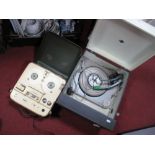Mid XX Century Marconi Portable Record Player, having Monarch turntable. Telefunken Reel to Reel. (