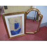 Eastwood Fine Arts Print, wall mirror in gilt shaped border.