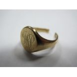 A 9ct Gold Gent's Signet Ring, initialled "JRP" (shank cut).