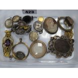 XIX Century and Later Brooches, locket pendants etc (damages).