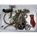 XIX Century and Later Brooches, hinged bangle (broken) etc. (Damages).