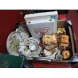 A Keele Street "Cottageware" Four Piece Tea Set, Denby tea and dinnerware's, cabinet plates, Royal