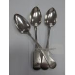 A Pair of Hallmarked Silver Fiddle Pattern Teaspoons, possibly George Turner, Exeter 1830,