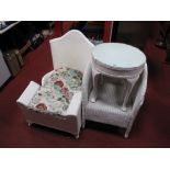 Lloyd Loom Style Basket Work Chair, a stool, chair and table similar.