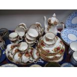 A Quantity of Royal Albert "Old Country Roses" Tea and Coffee Wares, including coffee pot, shallow