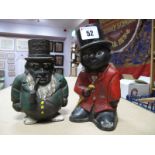 Two Reproduction Cast Iron Money Boxes.