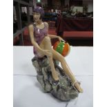A Peggy Davies Figurine "The Bather", limited edition no. 163/650.