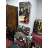 A Circular Wall Mirror, and two shaped rectangular wall mirrors. (3)