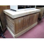 Pine Rectangular Shaped Blanket Box, with a detachable lid, on a plinth base, made out of