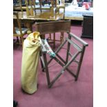 A Circa 1930's Folding Directors Chair, with leather back and a new packet of seat material, plus