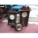 A Woodford Wall Clock, reproduction mahogany case, broken pediment above 1/2 pilaster strips to