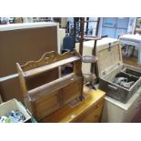 Edwardian Walnut Wall Cabinet, with pierced gallery and twin cupboard doors, a folding three tier