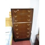 A Mid XX Century Ernest Gomme for G-Plan, narrow seven heights chest of drawers.