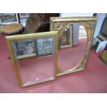 XIX Century Style Rectangular Shaped Wall Mirror, with foliage decoration, central oval mirror,