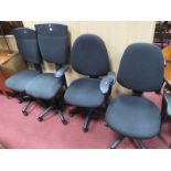 A Pair of Mobile Office Open Armchairs, and further pair of office chairs. (4)