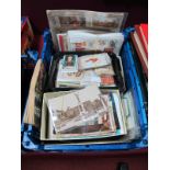 A Mixed Accumulation of Postcards, Cigarette Cards, mid XX Century railway tickets, Woodseats