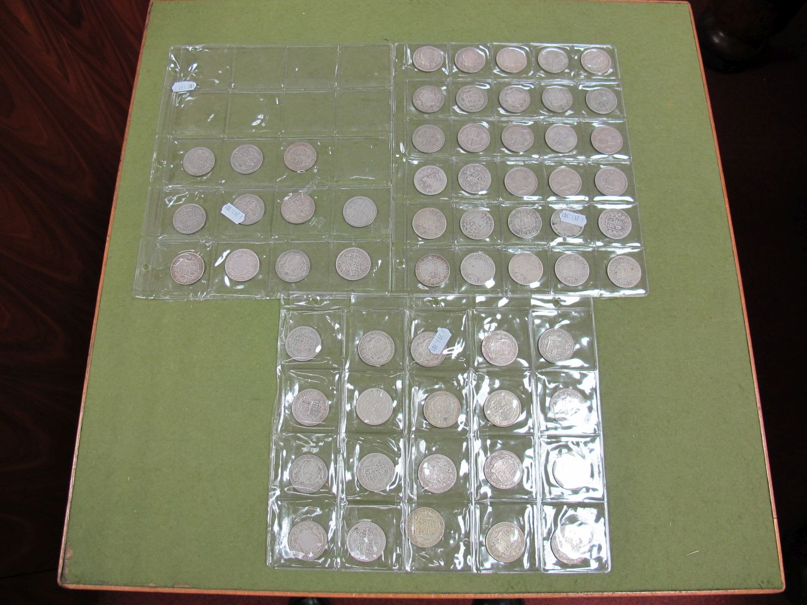 A Collection of Sixty-One Halfcrowns from Circulation. Fifty-seven of the coins are pre-1947 (