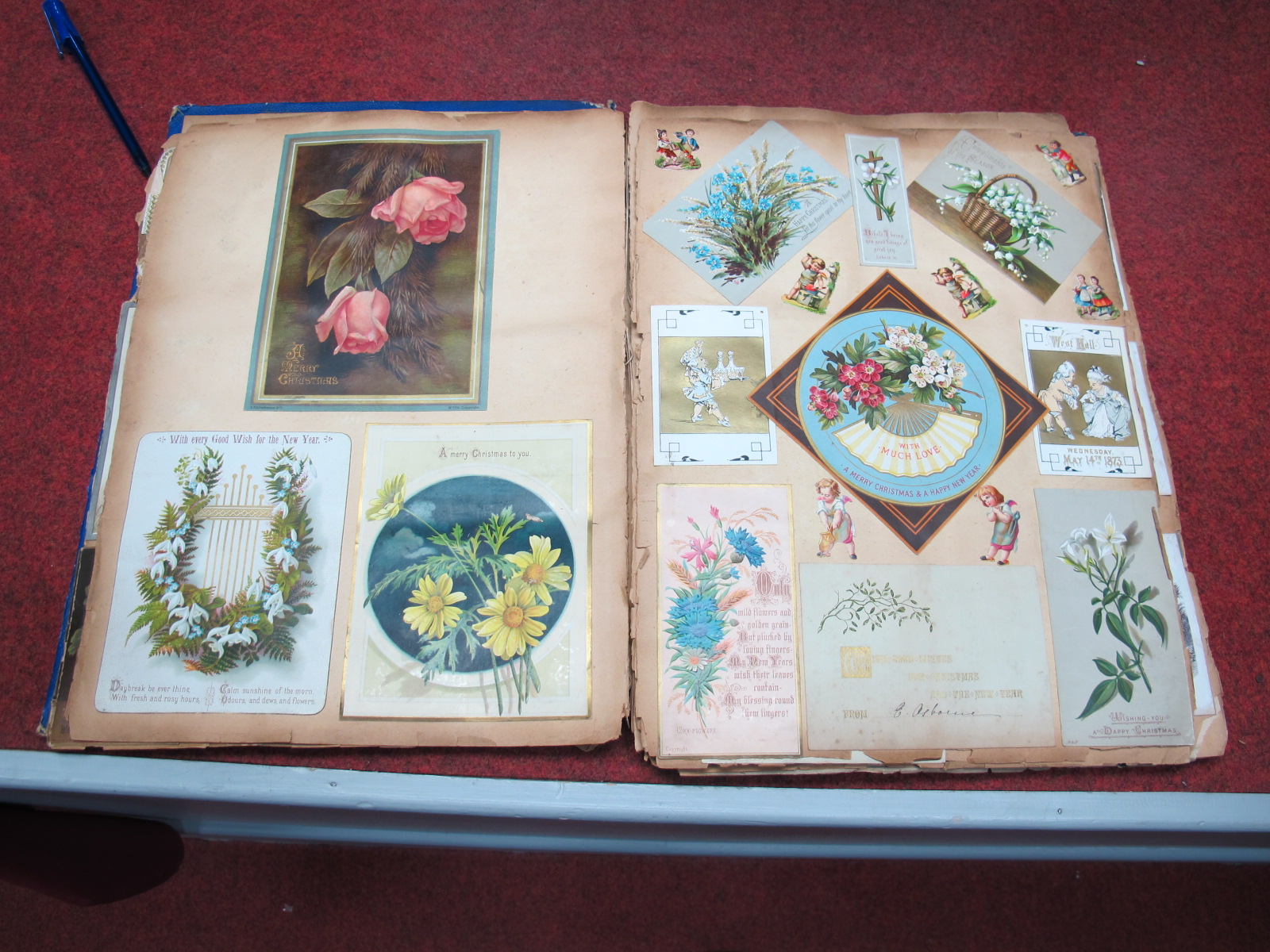 A Lovely Collection of Victorian/ Edwardian Greeting Cards, and cut outs in an album and in stock - Image 3 of 8