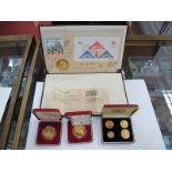 A Franklin Mint Cased Discovery of America 500th Anniversary Coin and Stamp Collectors Set, a 1982