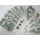 A Consecutive Run of Twenty-Two Page Bank of England £1 Banknotes, numbers BS80 409803 to