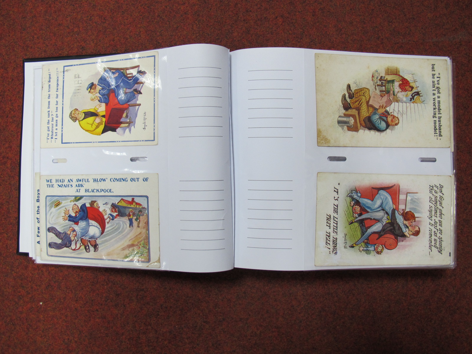 Approximately 200 Early Comic Postcards in a Modern Album.