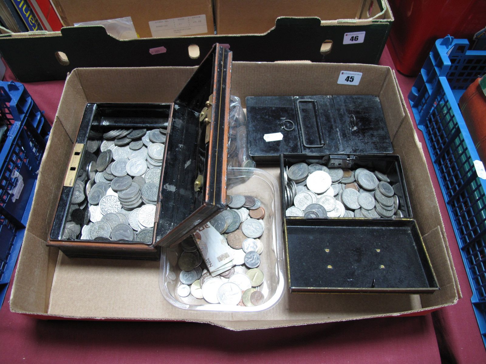 A Quantity of GB Coins, regularly base metal florins and shillings. Other coins; redeemable German