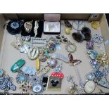 Assorted Costume Beads, including cameo style, butterflies etc:- One Tray