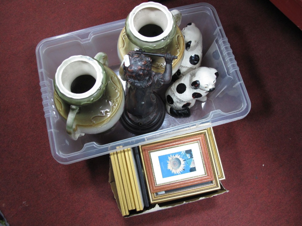 Ambig Collection and Other Prints, vases, pottery dogs, figure etc:- Two Boxes