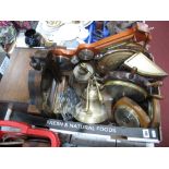 'Tempus Fugit' Mantle Clock, barometers, ships bells, etc:- One Box