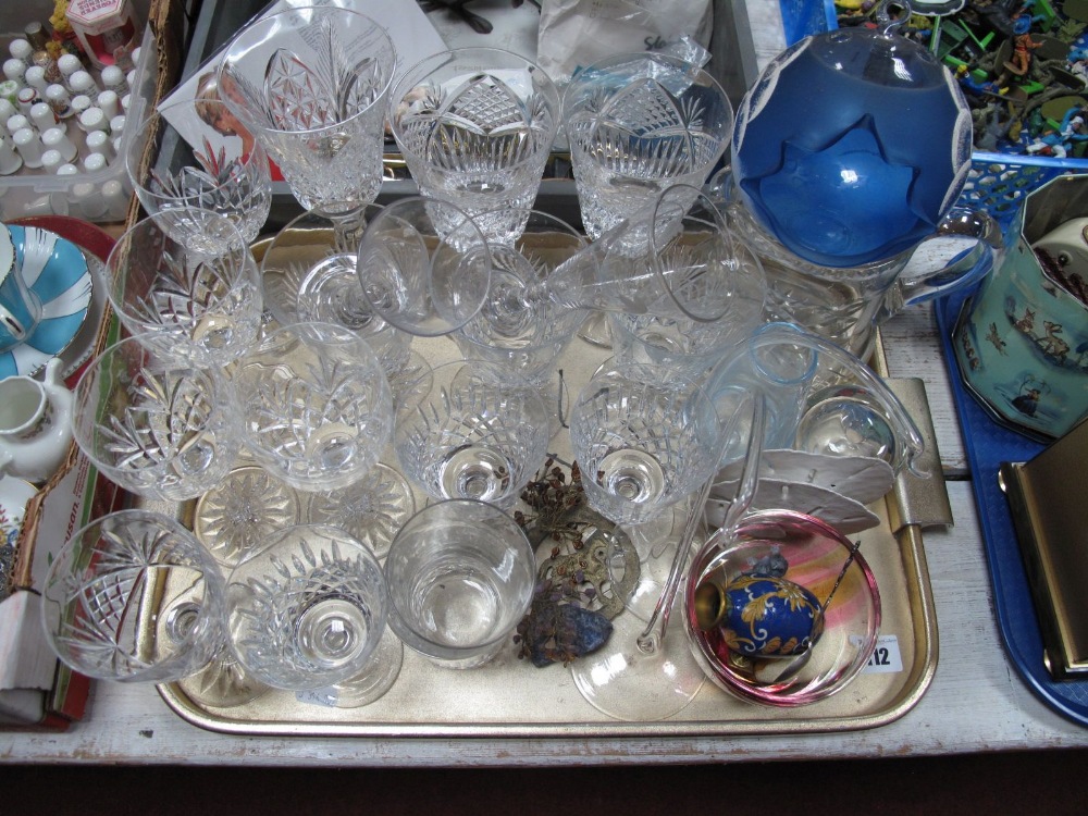 Quantity of Cut Glassware, to include Edinburgh, Doulton spill vases, XIX Century ale glasses,