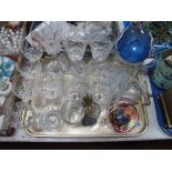Quantity of Cut Glassware, to include Edinburgh, Doulton spill vases, XIX Century ale glasses,