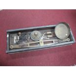 A XIX Century Brass Weighing Scales, "Rodgers & Co Patent, agate, plus weights, in a fitted box (