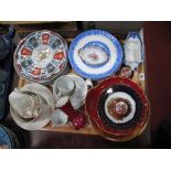 Limoges China, including vase, pair of trinket boxes and mixed design plates, Royal Crown Derby "