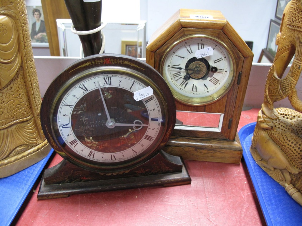 XIX Century American Rosewood Mantel Clock, with a white dial "bearing label" Seth Thomas Thomaston,